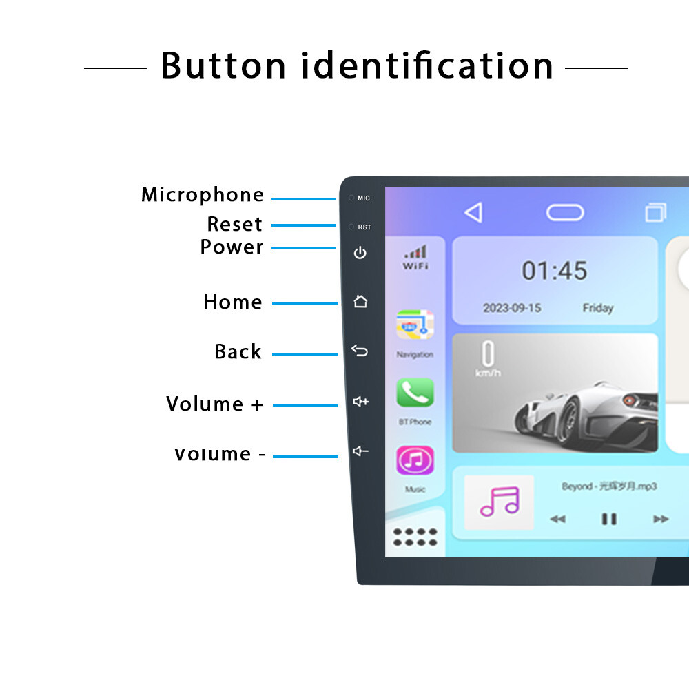 6+128G 2DIN 10” Car Radio Stereo Apple Carplay Android Auto DSP QLED Screen+Cam