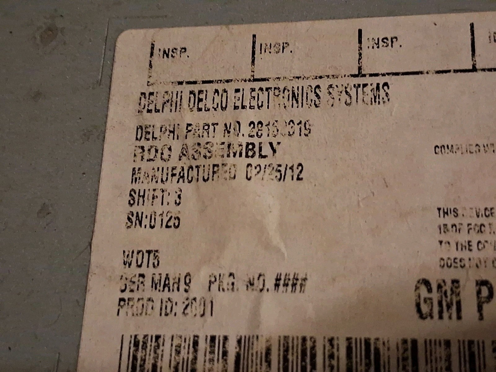 OEM GMC Chevrolet GM 25942014 Delphi Delco 28162319 AM FM Radio Silverado Sierra