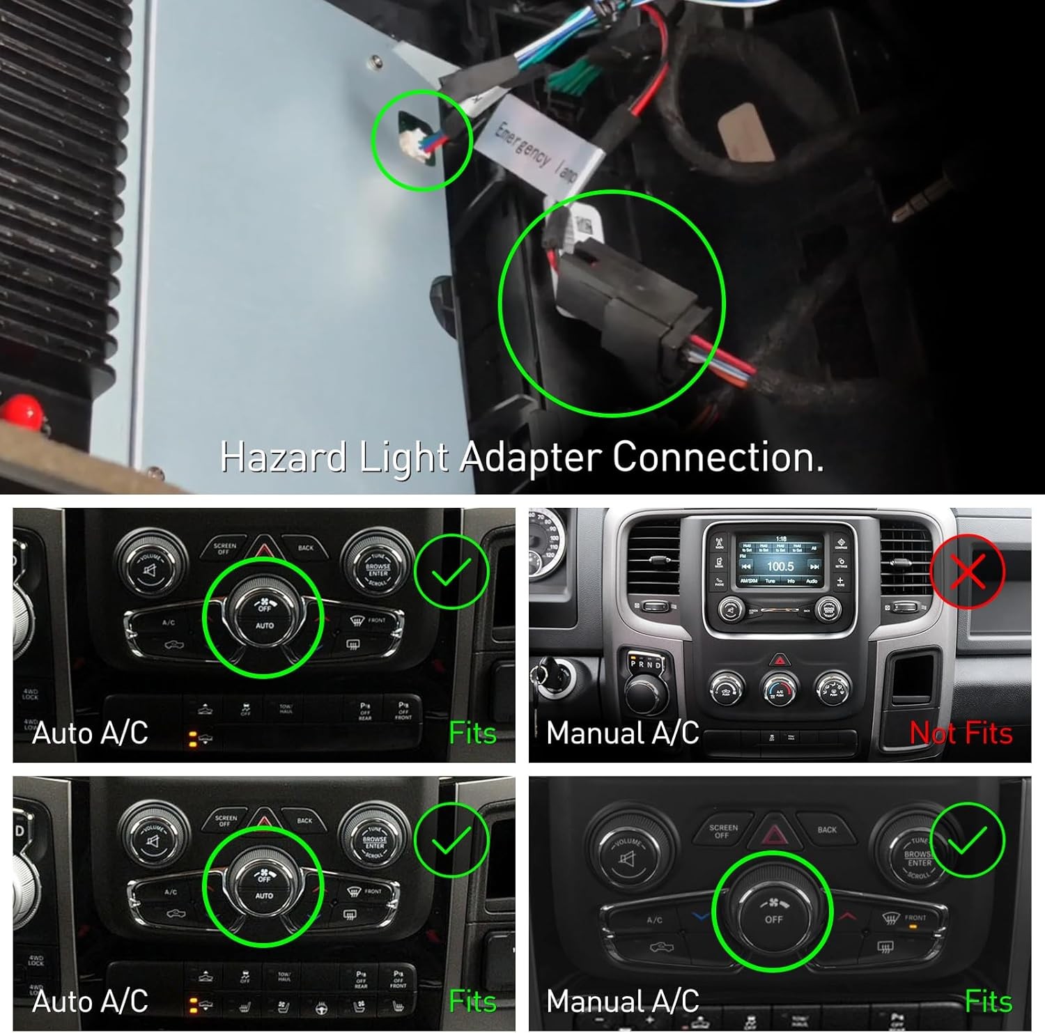 2013-2018 Ram 1500 10.4″ Android Auto CarPlay Radio Auto AC Upgrade