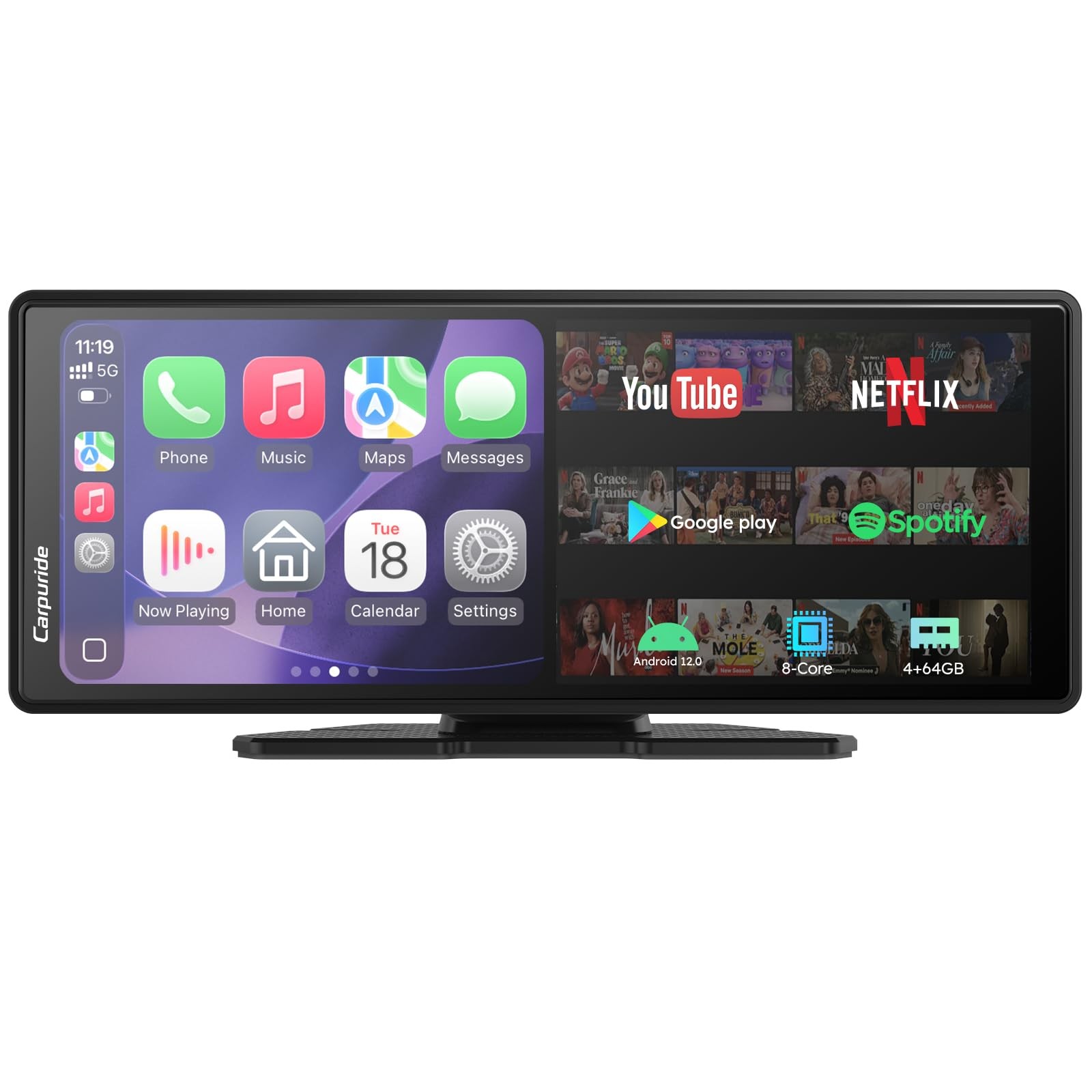 CARPURIDE W903Plus 9.3″ Wireless CarPlay & Android Auto, 4GB RAM, 64GB Storage