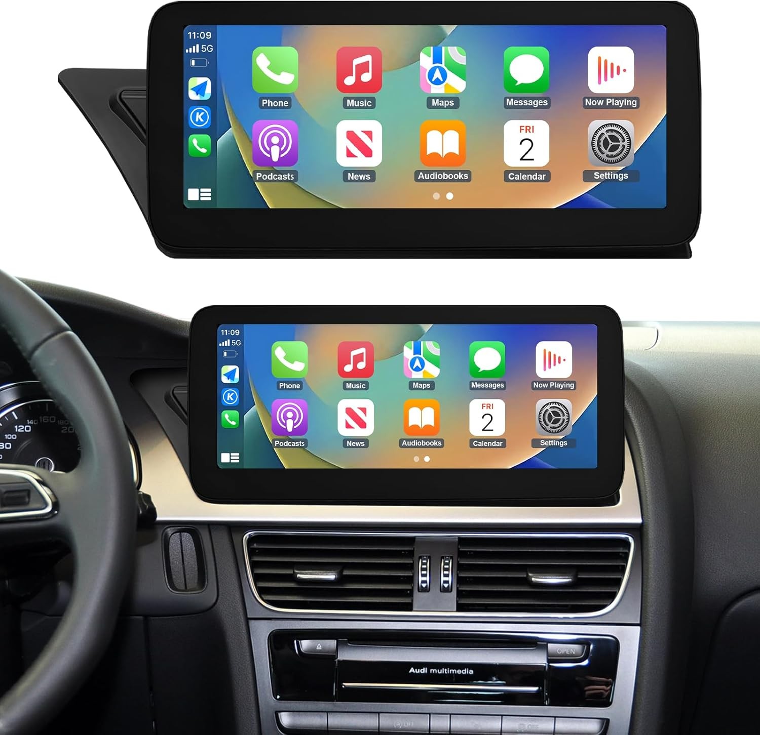 12.3″ Android Carplay Car Stereo Radio GPS Navi 8+128GB For 2008-2016 Audi A4 A5