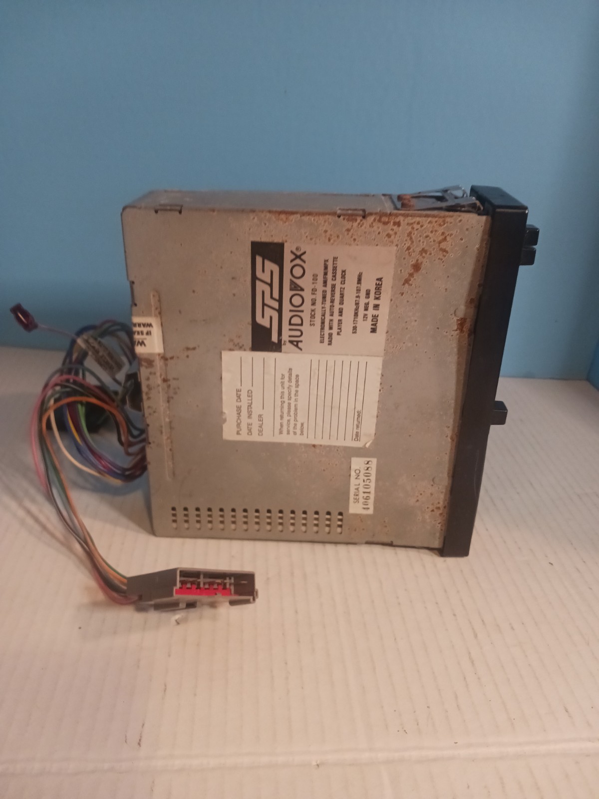 AudioVox SPS Fd-100 Car Stereo AM/FM/MPX Radio with Hardware – Vintage