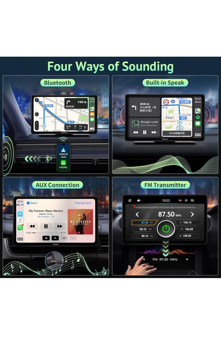 2024 APHQUA Wireless Portable Carplay and Android Auto,Carplay Screen for Car…