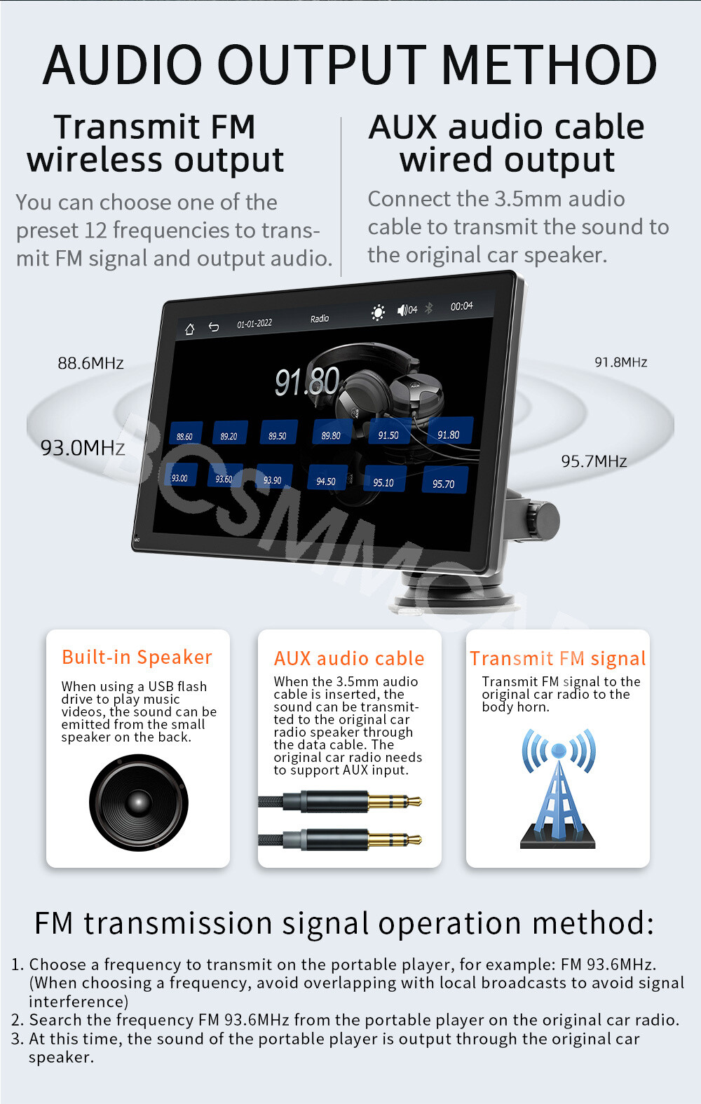 9in Radio Car Stereo Touchscreen MP5 Player For CarPlay Android Auto With Camera