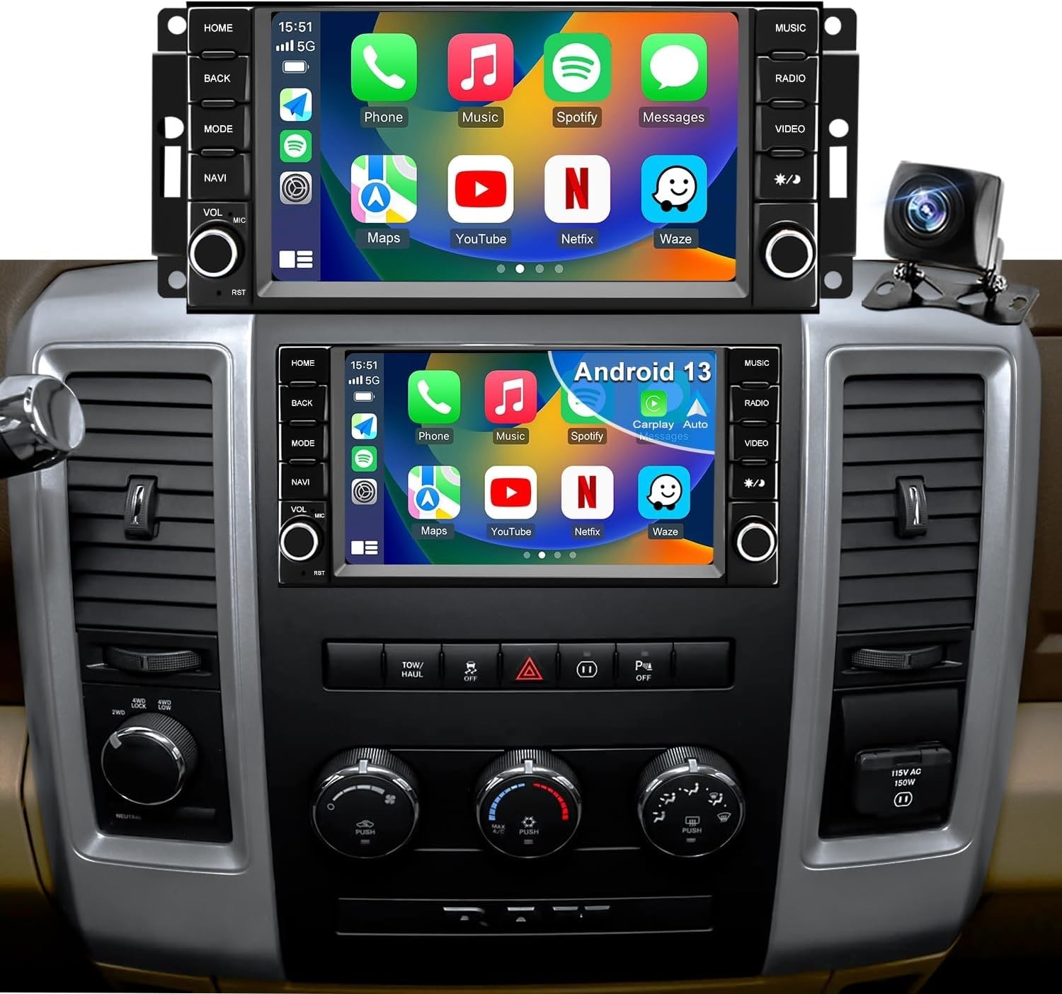 7″ 32G Android Auto Carplay for 2007-2020 Jeep Wrangler Dodge RAM Chrysler 300
