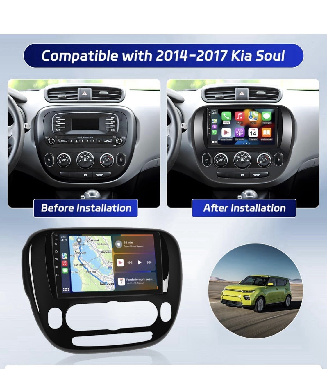 Bluetooth, Touchscreen,CarPlay, Android Auto,Hi-Fi Sound,FM/RDS, Mirror Link,GPS