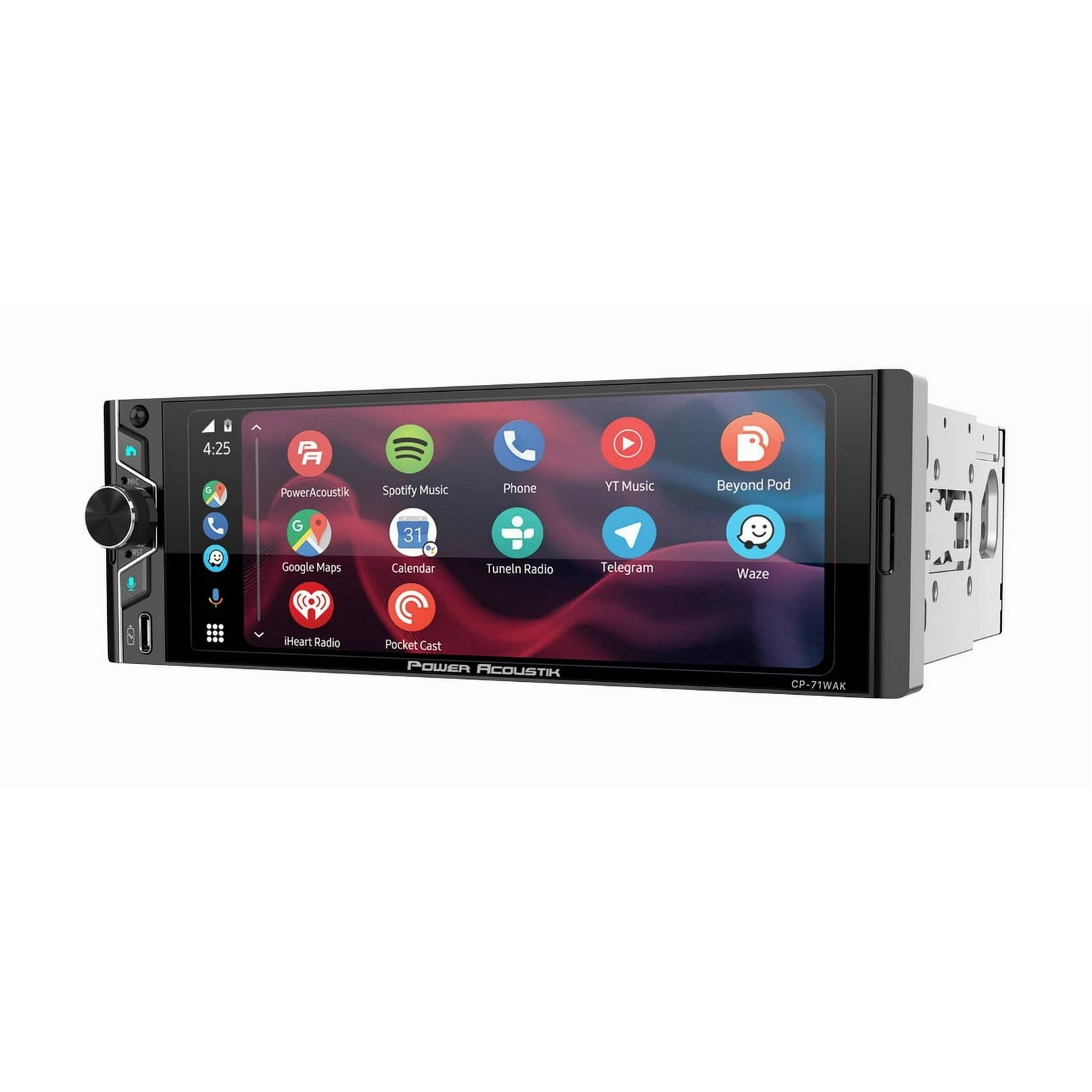 Power Acoustik CP-71WAK Single DIN 6.5″ Color Touchscreen Car Stereo with Blueto