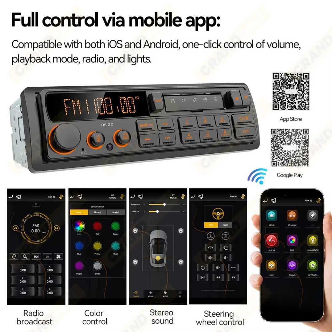 1 Din Car Radio MP3 Player Classic Car Retro Audio Stereo Support FM AUX EQ USB