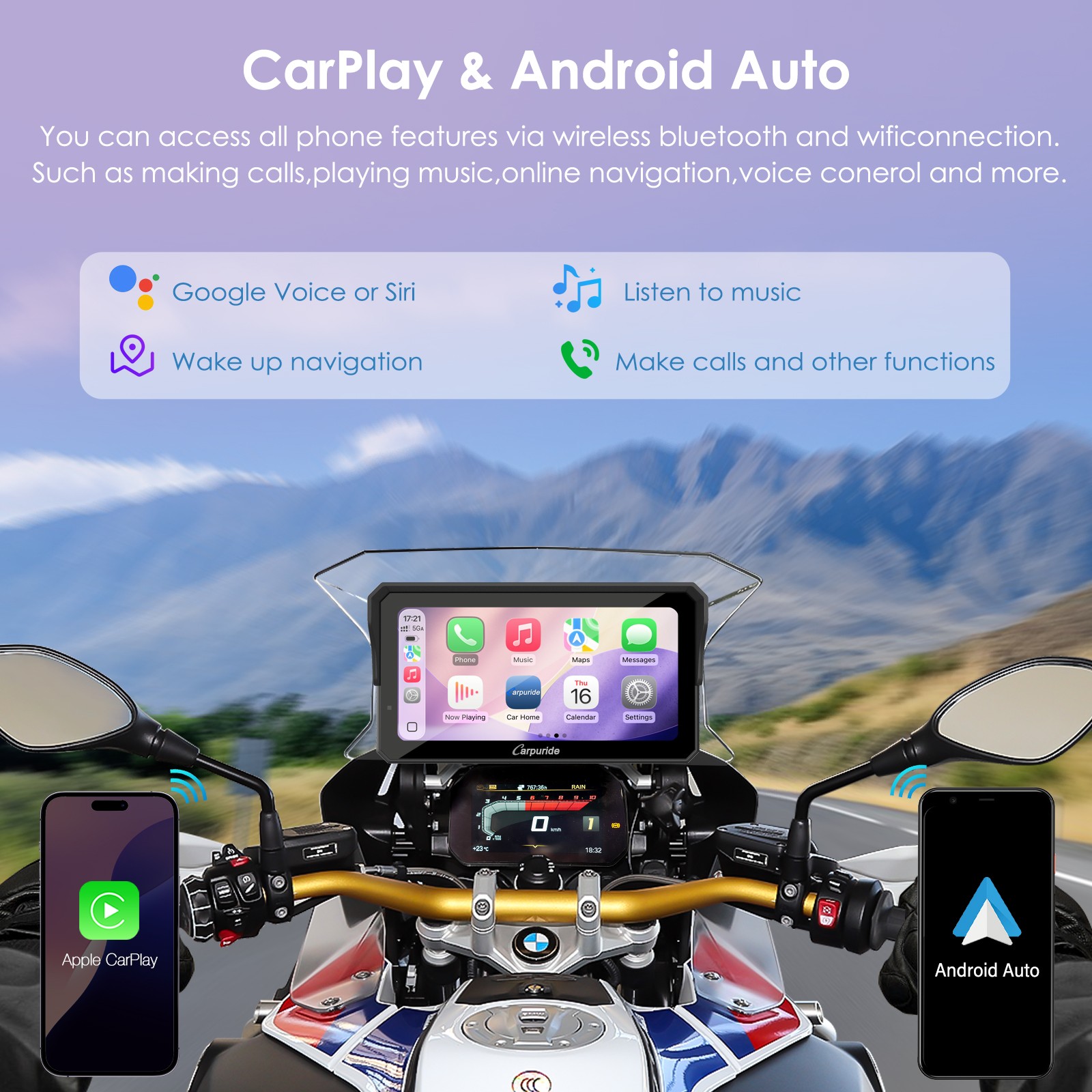 Carpuride W602BSPro Designed for BMW Moto Compatible Wonder Wheel Dashboard Info