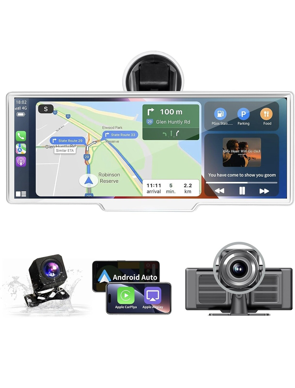 Wireless Portable Carplay Screen for Car – 10.26Inch Carplay & Android Auto C…