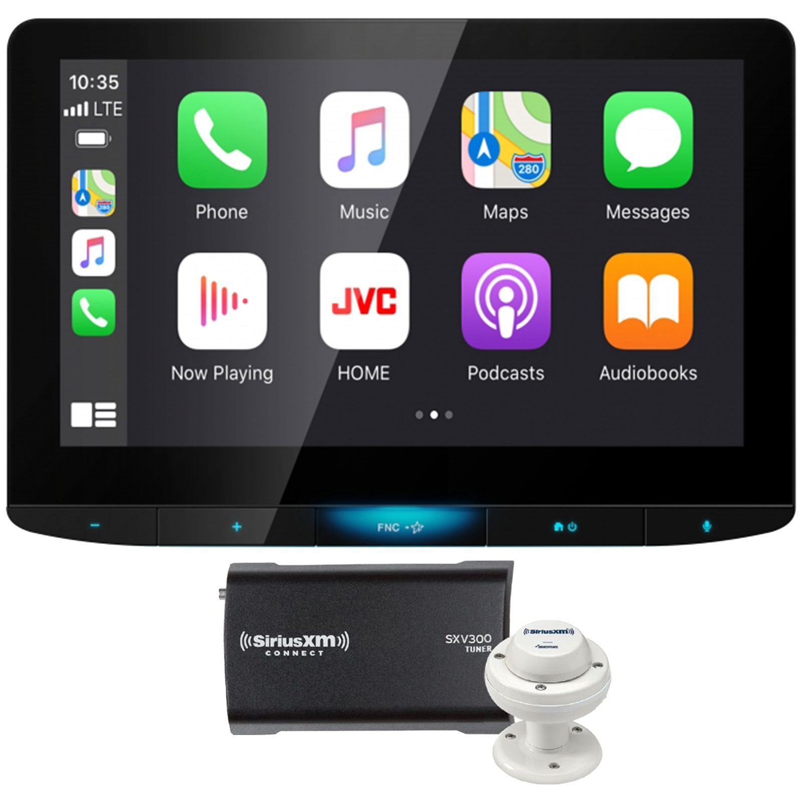 JVC KW-Z1000W HD Radio Receiver with 10.1″ HD Monitor, Satellite Radio Bundle
