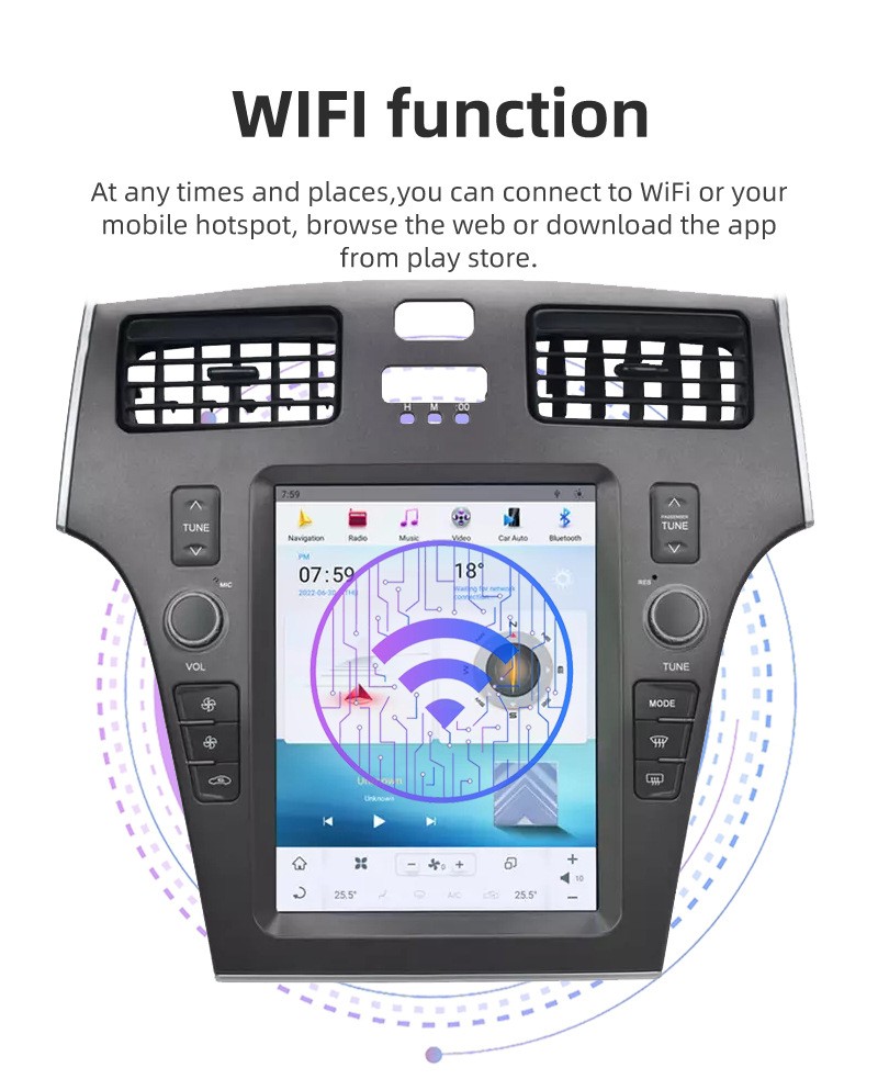 10.4” For Lexus ES300 ES330 2005-2009 Car Radio with Apple CarPlay Android Auto