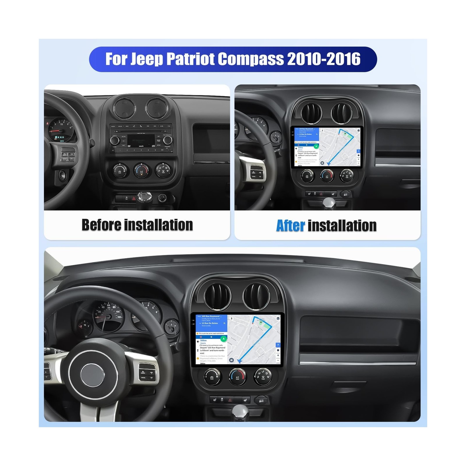 [4+128G] Android 15 Car Radio Stereo for Jeep Patriot Compass 2010-2016 with …