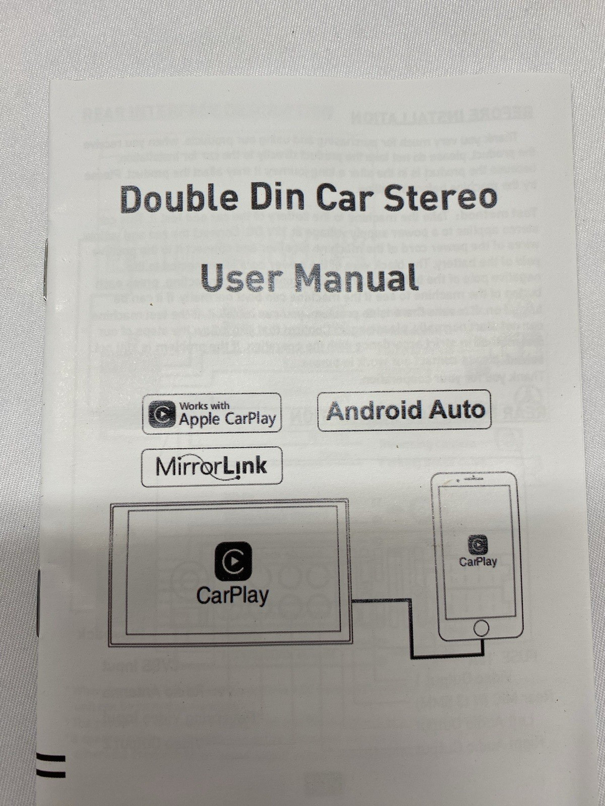 Double Din Car Stereo With Wireless AppleCarPlay AndroidAuto With Backup Cam 7in