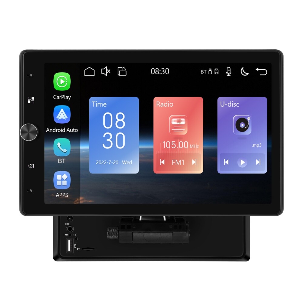 10.4″ Single 1 Din Touch Screen Stereo Bluetooth Radio Car Apple/Android Carplay