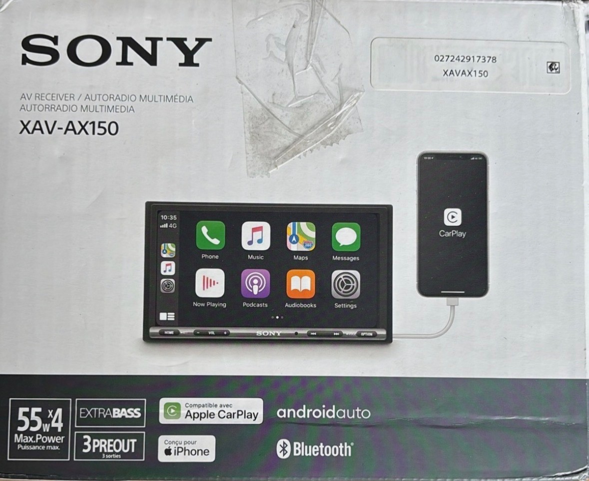 Sony XAV-AX150 6.95″ Apple CarPlay Android Auto Bluetooth Car Stereo