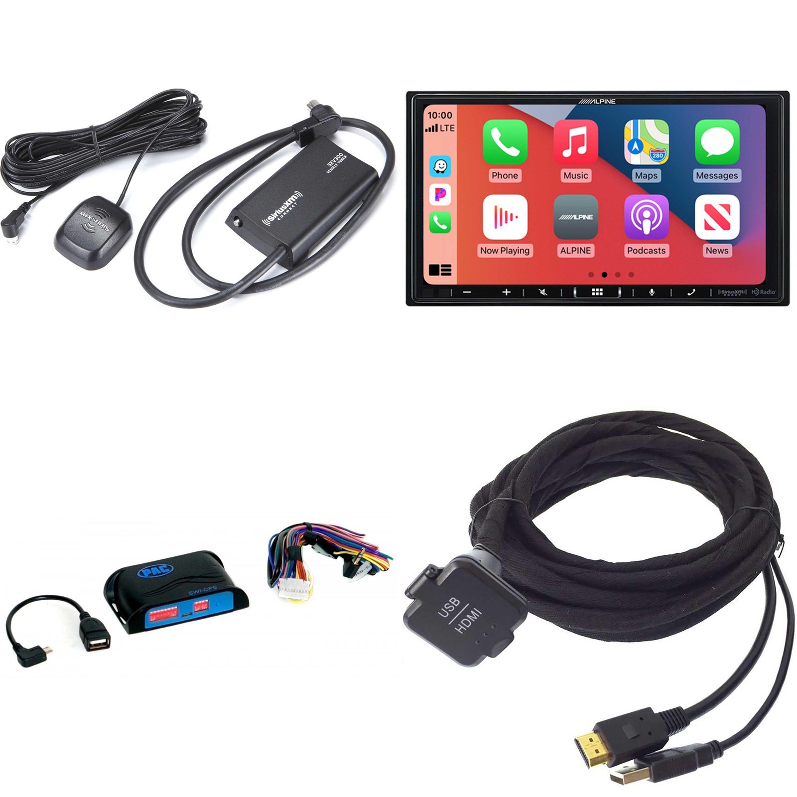 Alpine iLX-407, KCU-315UH USB / HDMI Extension Cable with SWI-CP5 Steering Wh…