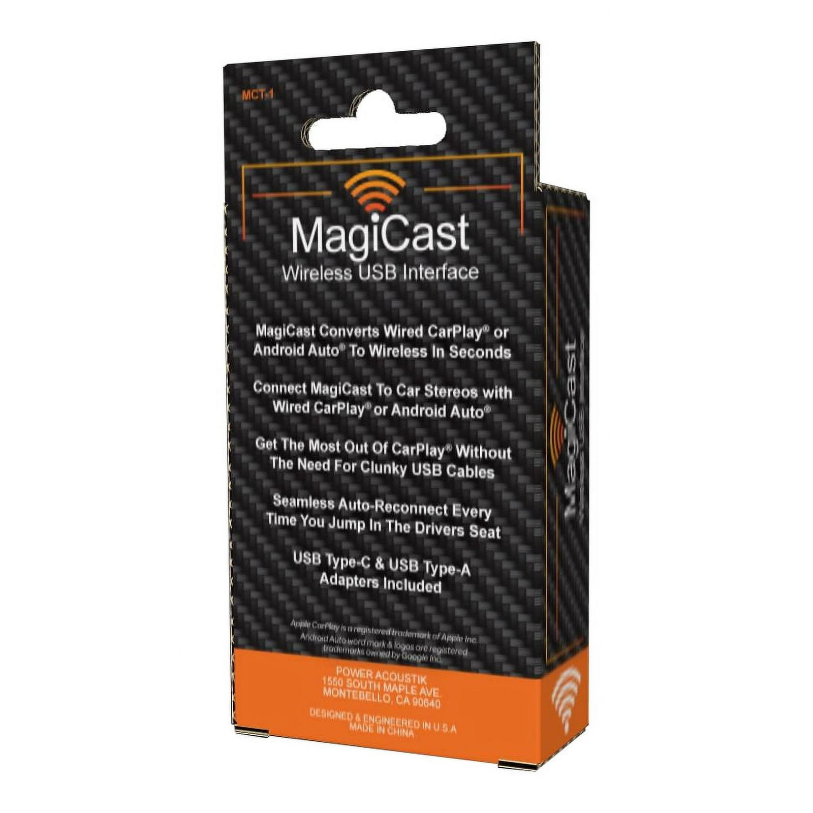 Power Acoustik MagiCast – Wireless CarPlay/Android Auto Adapter/Dongle