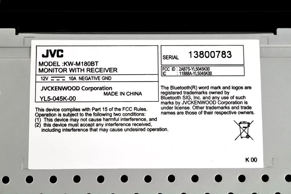 JVC 6.8″ TOUCHSCREEN DIGITAL BLUETOOTH MULTIMEDIA RECEIVER | KW-M180BT(READ)