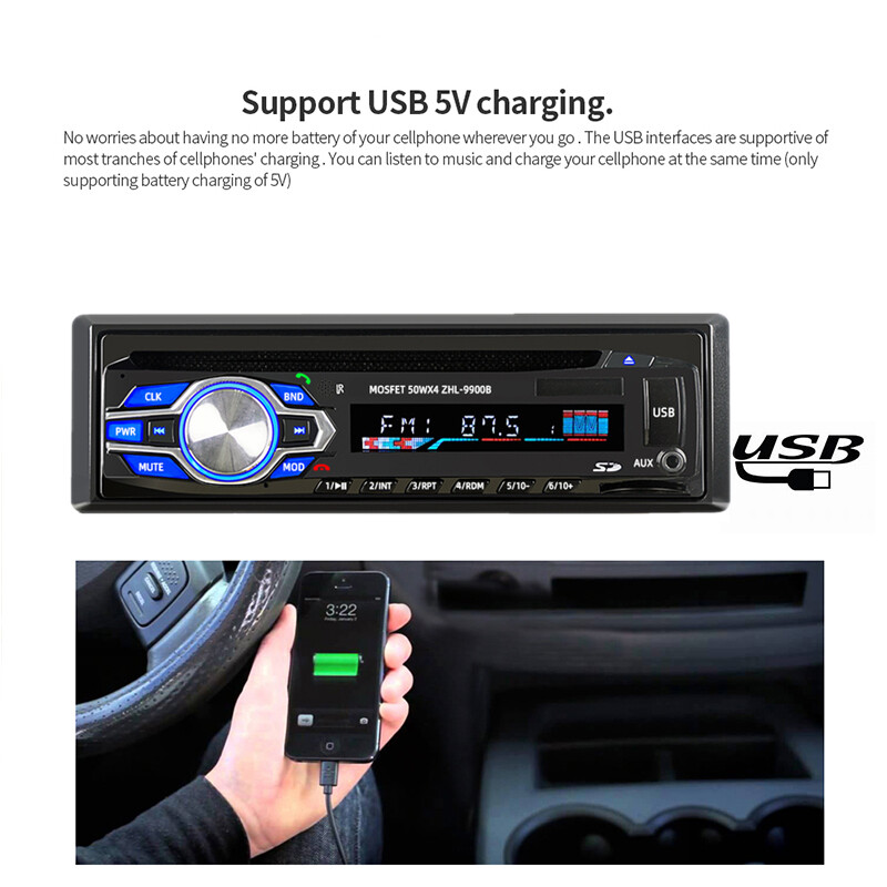 6.2 inch VCD CD DVD FM AUX USB SIngle 1 Din Car Radio Stereo Bluetooth