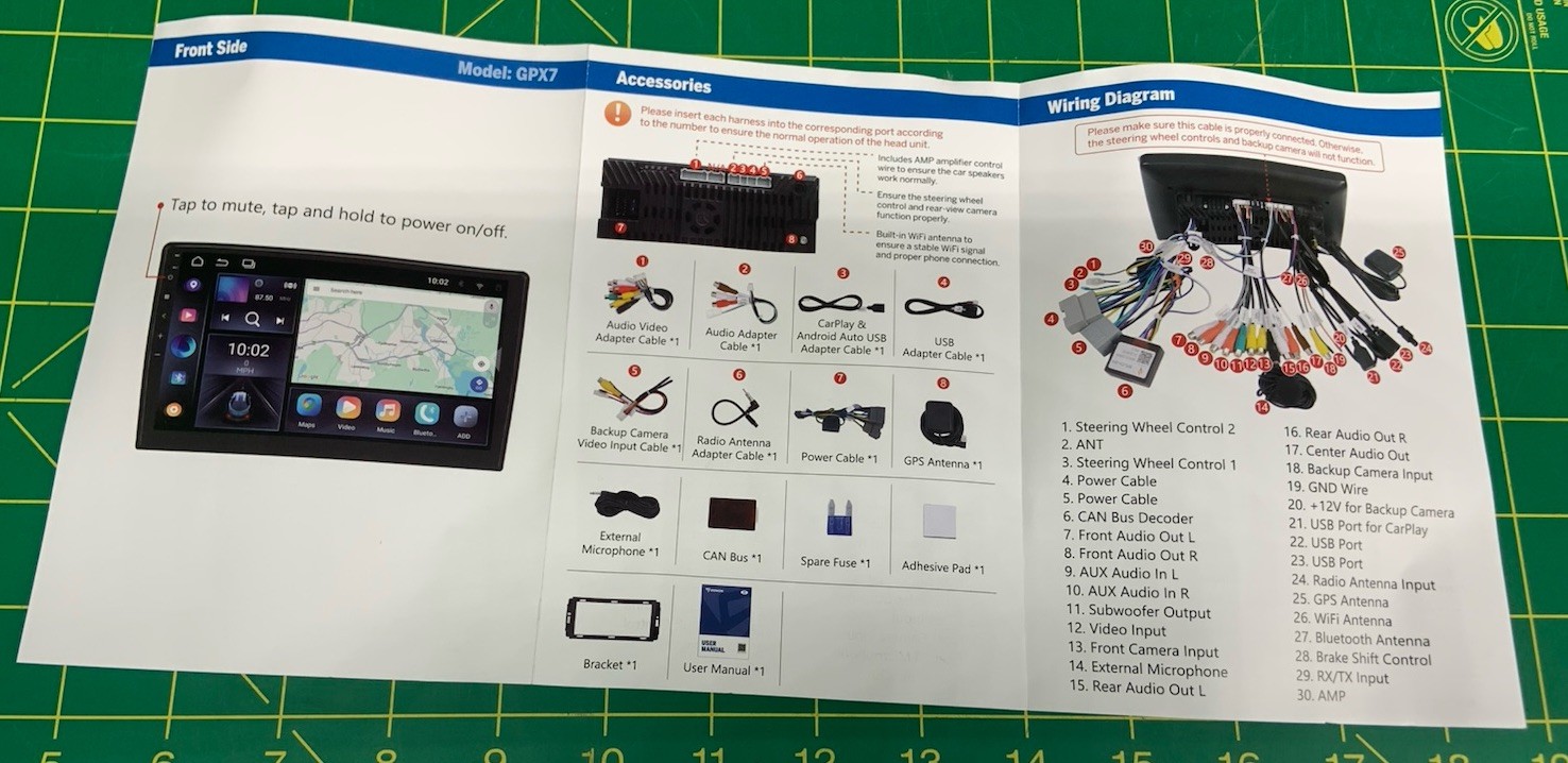 GPX7A 10.1” IPS 4+64GB Touchscreen Android 14 Car Stereo Jeep Dodge Ram Chrysler