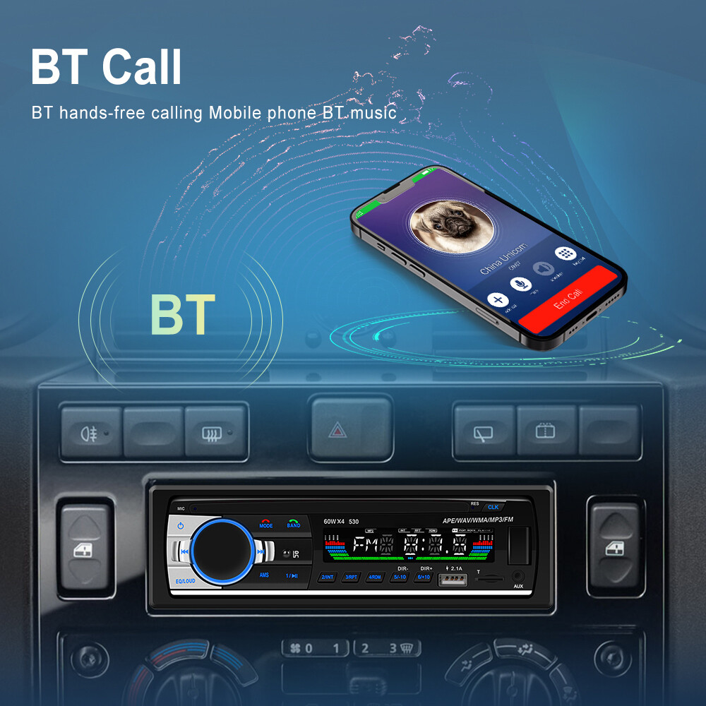 1 DIN Car Stereo Audio Bluetooth In-Dash FM Aux Input USB MP3 Radio Player
