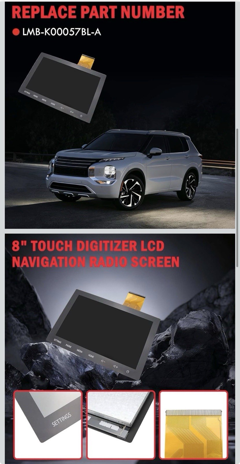 8″ Touch Screen LCD Nav Radio for 2020-2022 Mitsubishi Outlander 8740A103