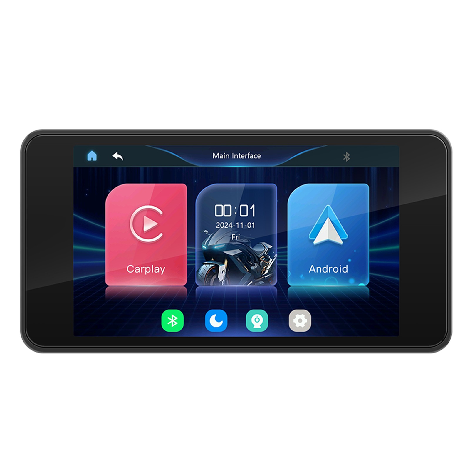 5″ WATERPROOF MOTORCYCLE NAVIGATOR PORTABLE WIRELESS CARPLAY ANDROID AUTO SCREEN
