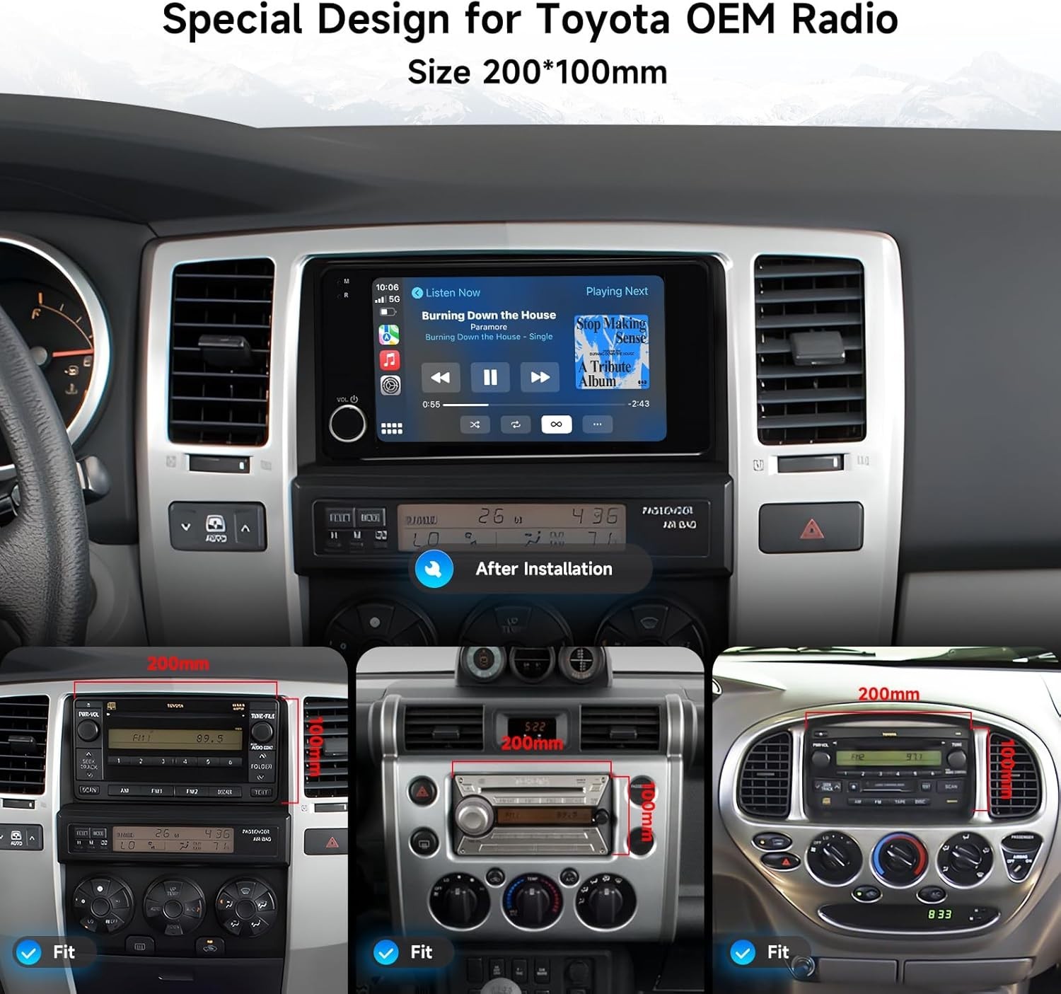 Dasaita Android 13 Car Stereo for Toyota Universal GPS Navi 2 Din Head Unit 256G
