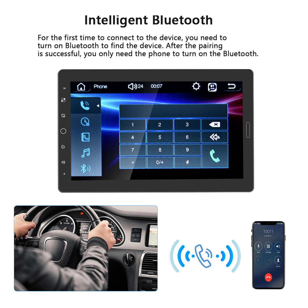 10.1″ Single 1 Din Apple/Android Carplay Rotatable Screen Car Stereo Radio + Cam