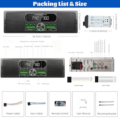 Single Din Car Stereo Radio Bluetooth Multimedia Car Audio Receivers with