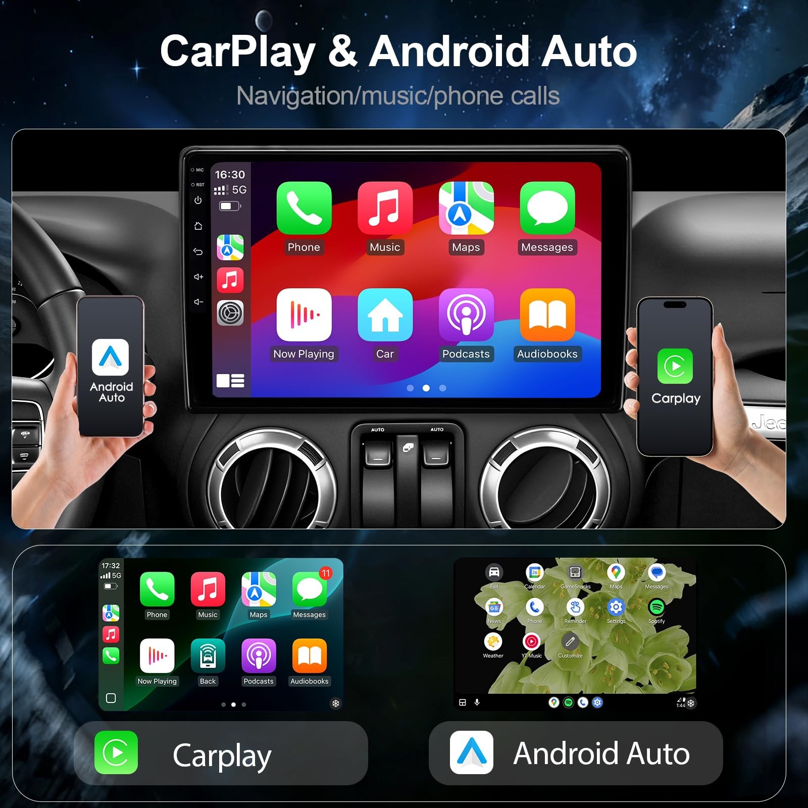 ZZH 10.2” 64GB Car Radio Jeep Wrangler Android 13