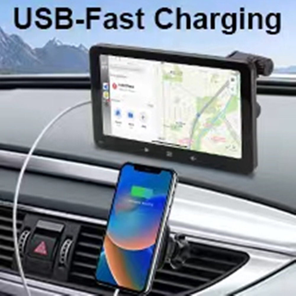 7in Car Stereo Radio Portable Player GPS Navi Touch Screen Mirror Link W/Camera