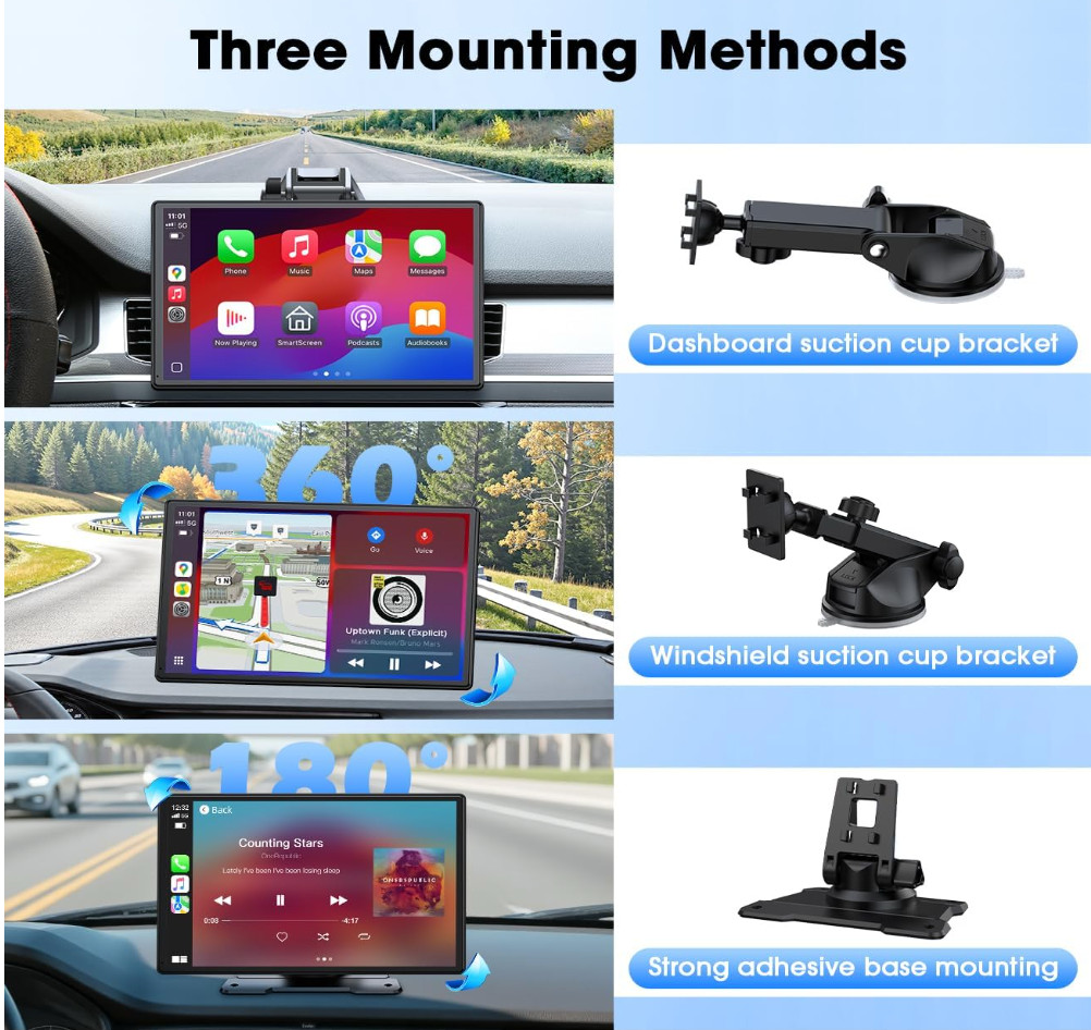 Pantalla Inalambrica 10.3″ Para Automovil Coche Con Apple Carplay y Android Auto