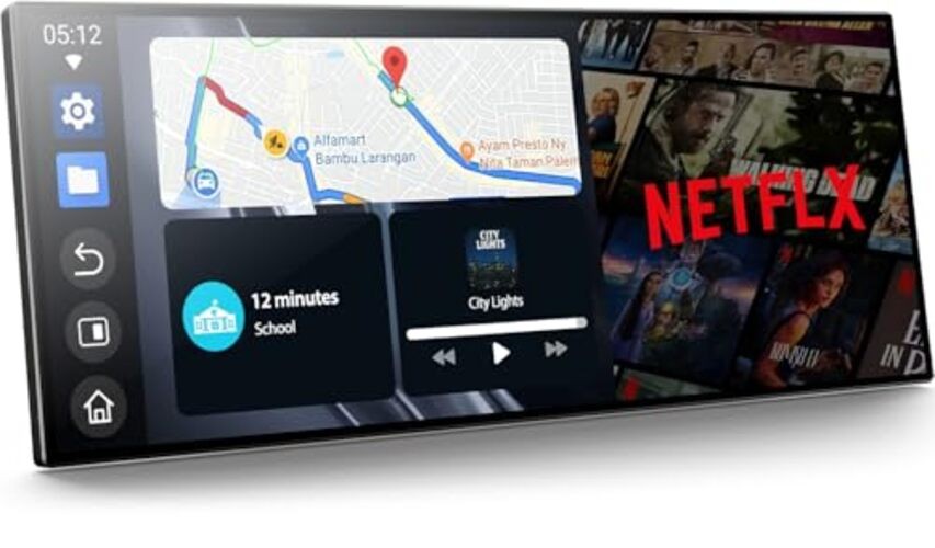 11” Wireless Carplay Screen for Car Built-in Net-Flix YouTube Apps, Portable