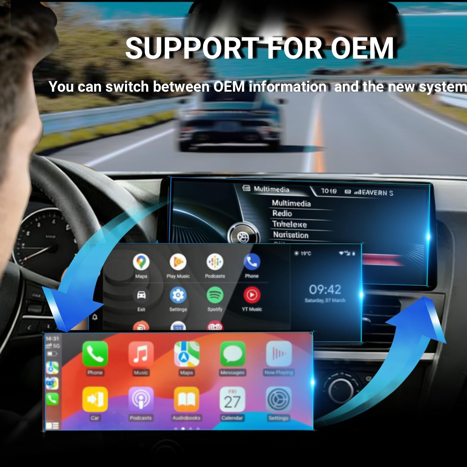12.3″ Car Stereo Carplay for BMW X5/6 2014-2016 F15 F16 NBT, Ultra-Thin 2400 …