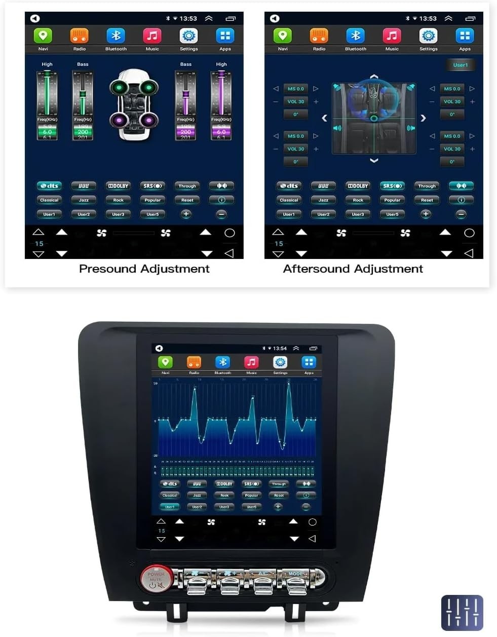 9.7″ Car Radio Stereo GPS Navigation Carplay 6G+128G For Ford Mustang 2010-2014