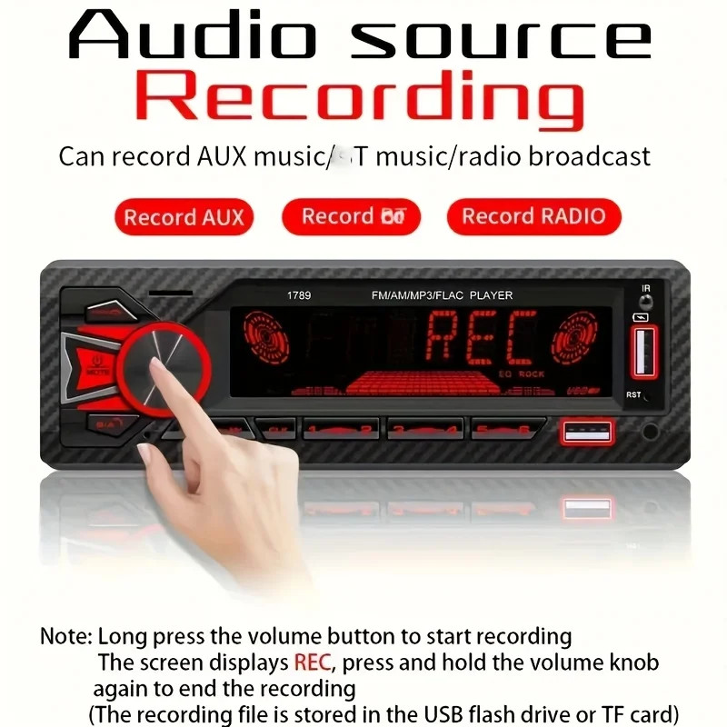 Car Stereo Single 1 DIN Radio Mp3 Player Bluetooth FM AUX IN USB TF SD Head Unit