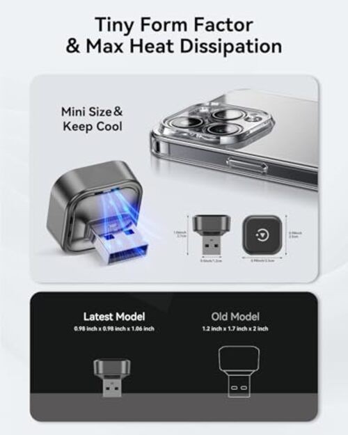 2026 Wireless CarPlay & Android Auto Adapter, Mini 2-in-1 Plug & Play Dongle