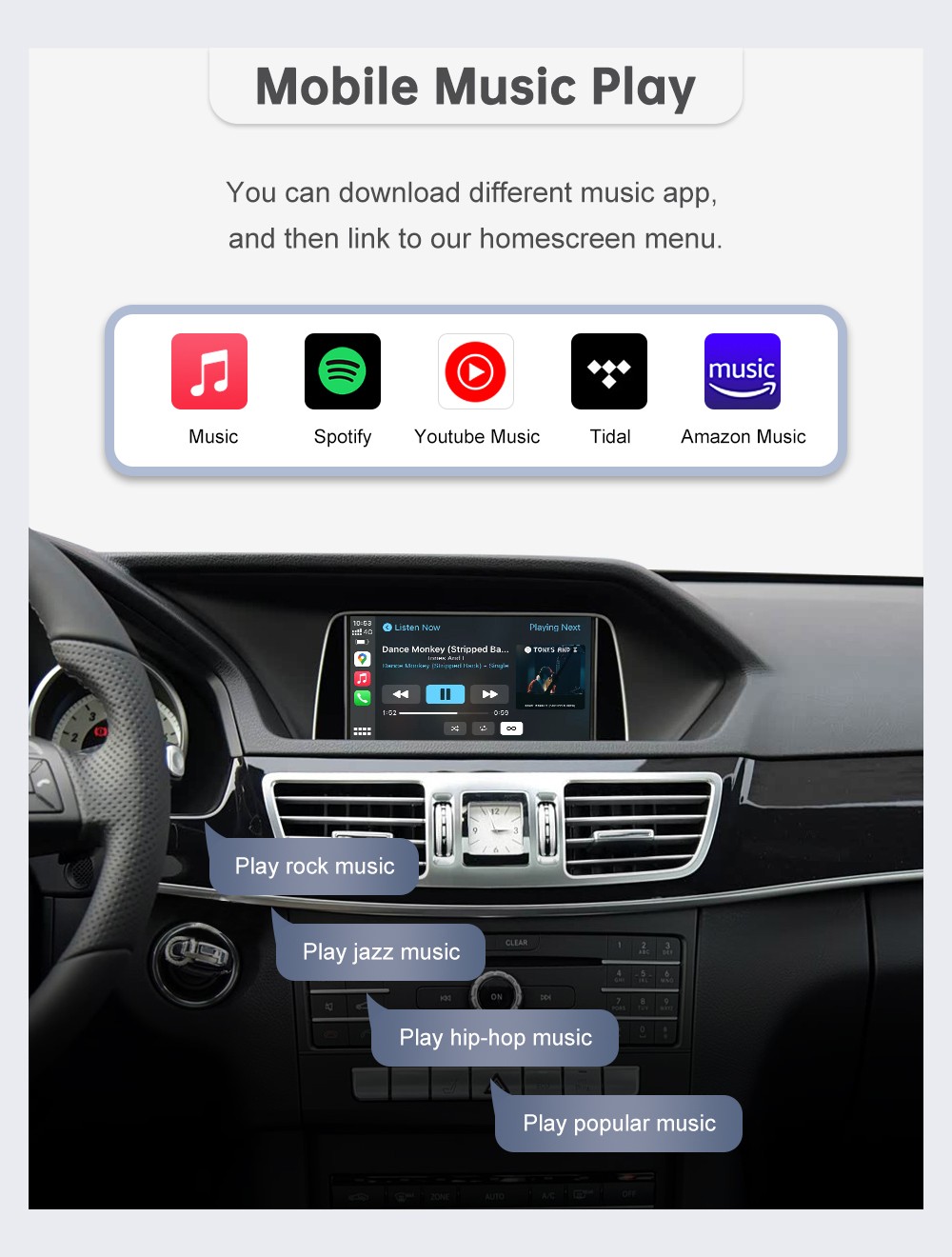 Wireless Carplay Android Auto Retrofit Kit for E Class W212 E Coupe C207 2012-15