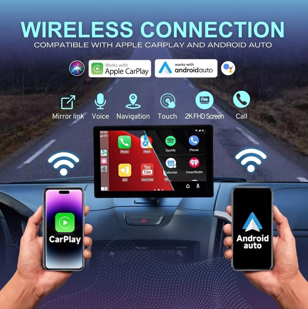 LinknDriveDash 9” Wireless Apple CarPlay & Android Auto Stereo Radio