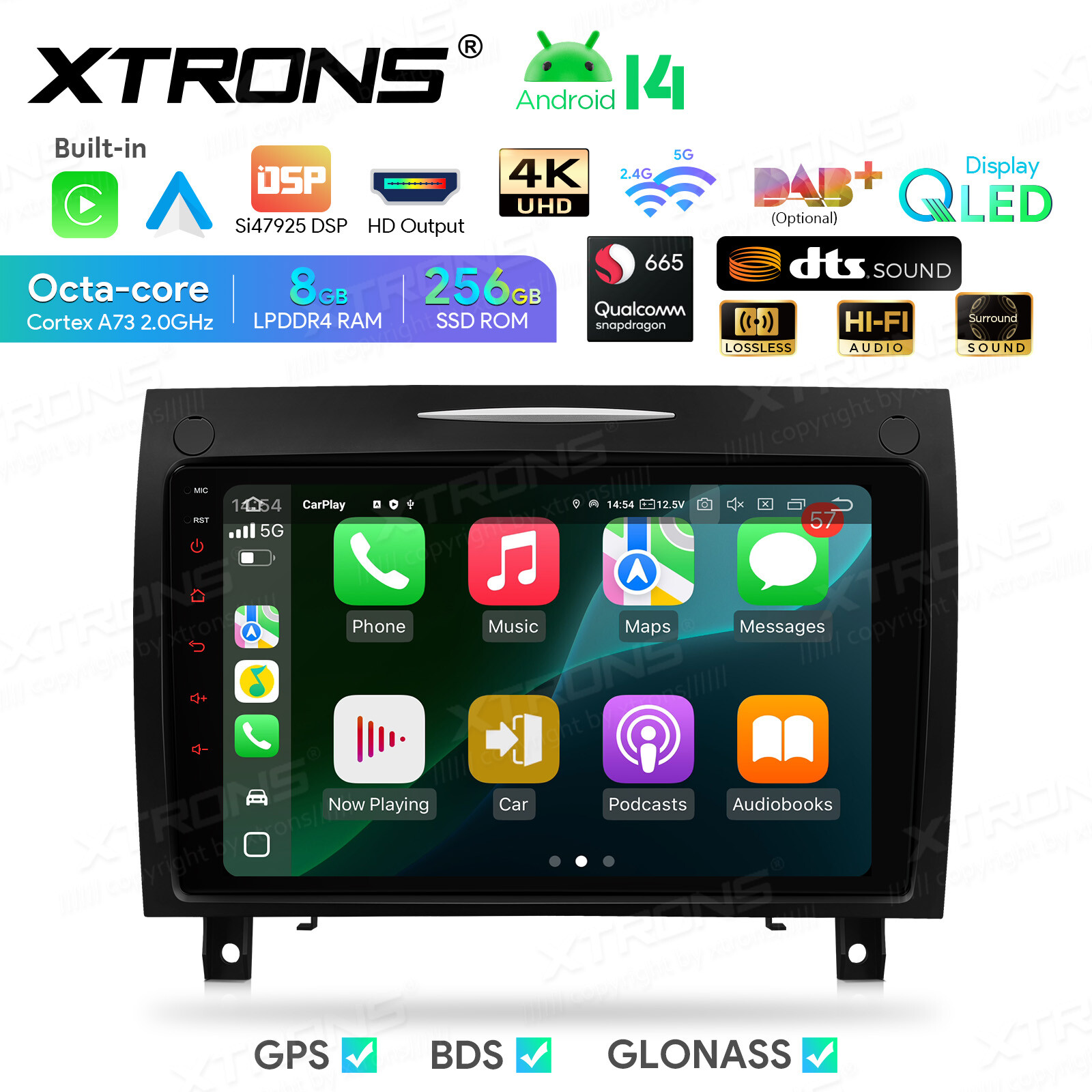 Octa Core Android 13 8+256G Car Stereo Radio GPS For Benz SLK-R171 SLK300 SLK280