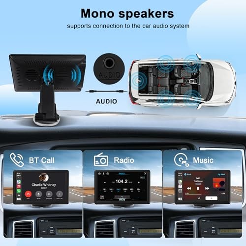 7″ Portable Touch Screen Car Stereo Support Wireless Carplay Android 1GB ROM