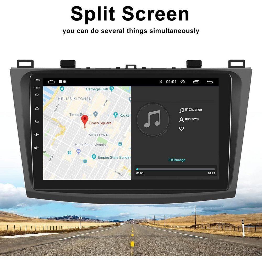 13 Car Stereo for Mazda 3 2009-2013 with Wireless Android Auto 9 In. Touch Scree