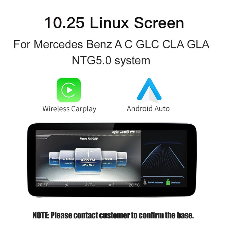 Wireless Carplay/Android Auto 12.3” Touch screen for Mercedes Benz GLA CLA GLC
