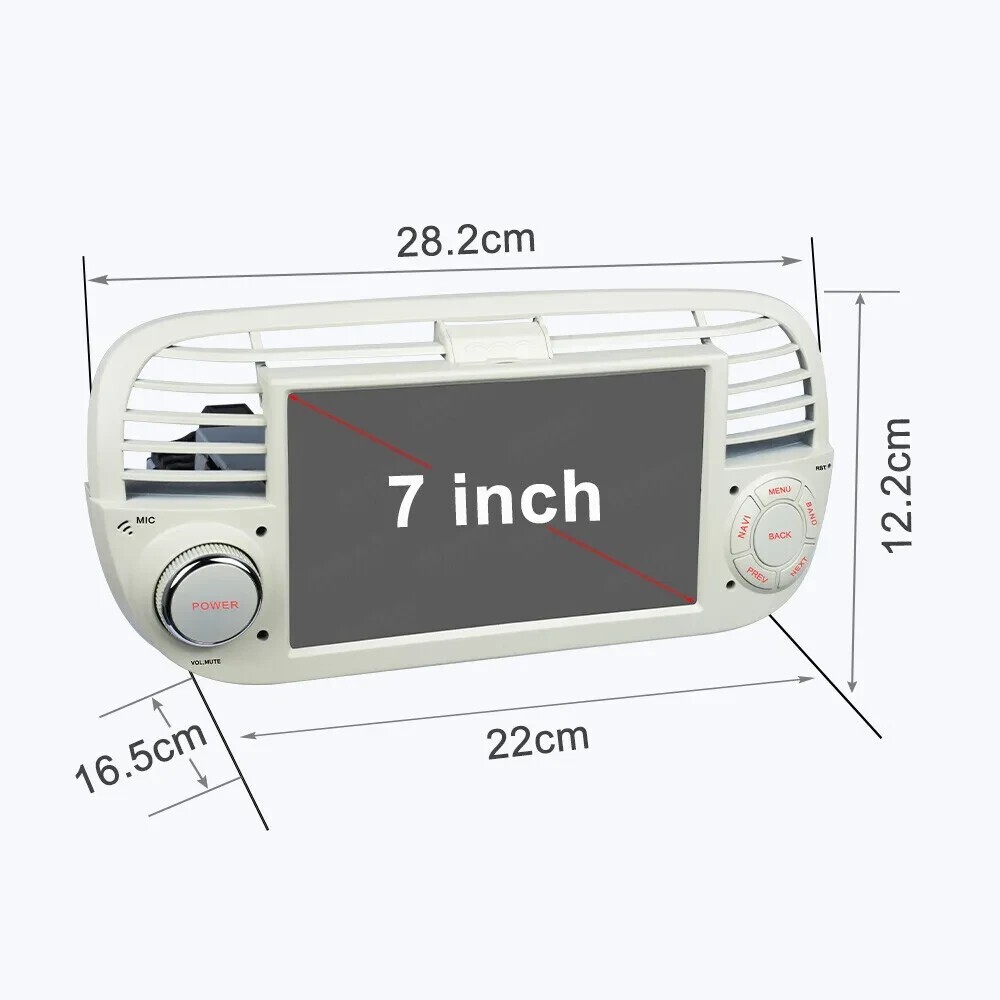 7″ Touch Screen Car Stereo Radio Auto Android Carplay GPS For Fiat 500 2007-2015