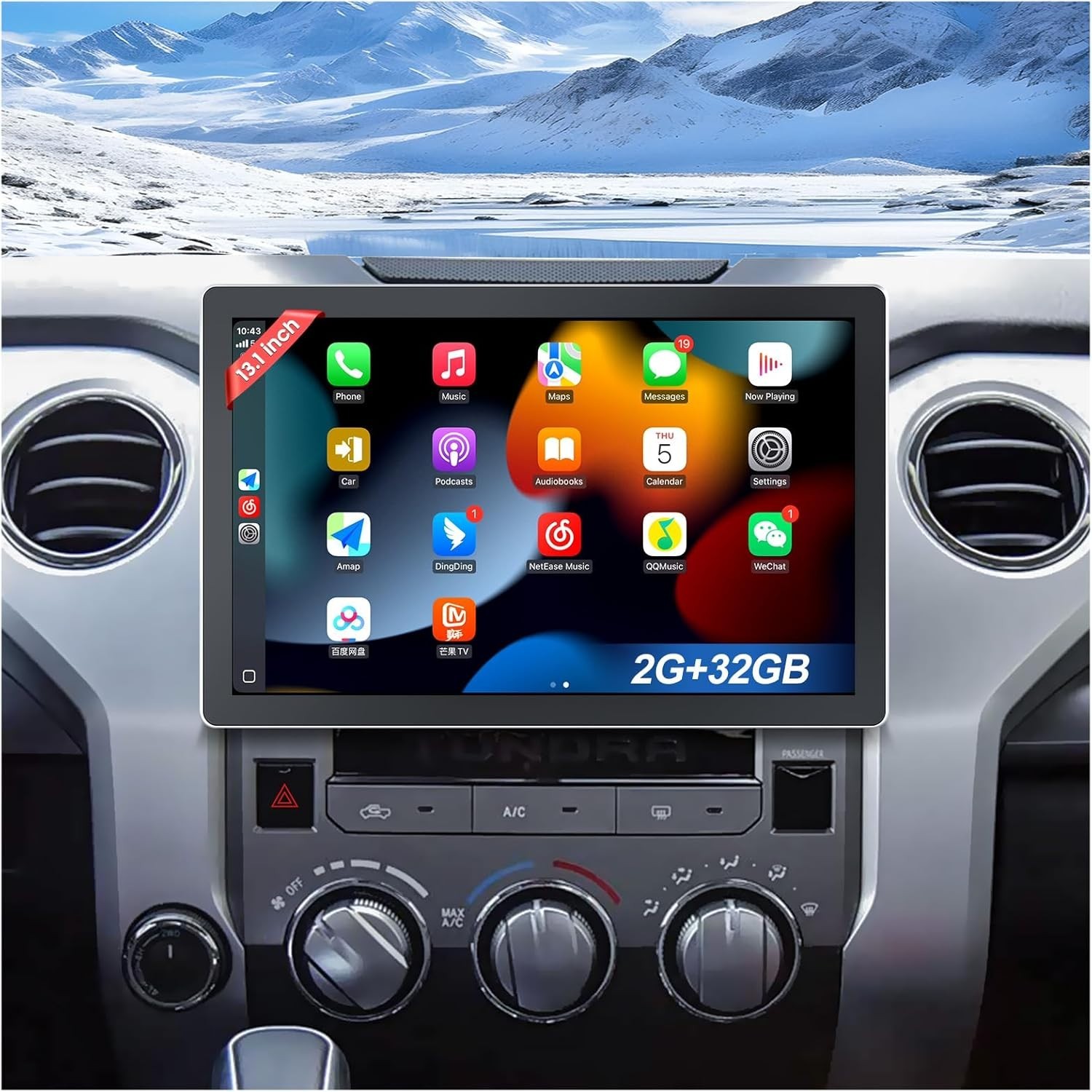 13.1″ Car Radio Stereo Upgrade For 14-19 Toyota Tundra 8-CORE With CarPlay