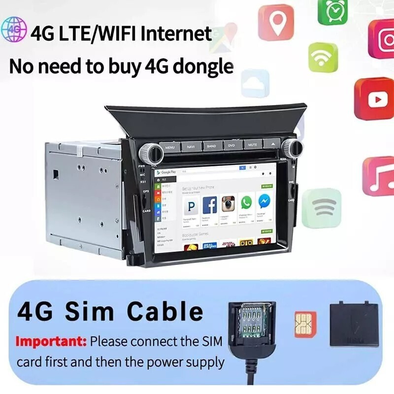 6.2″ For 2009-2013 Honda Pilot Android Car Stereo Radio Carplay GPS Navi 64GB