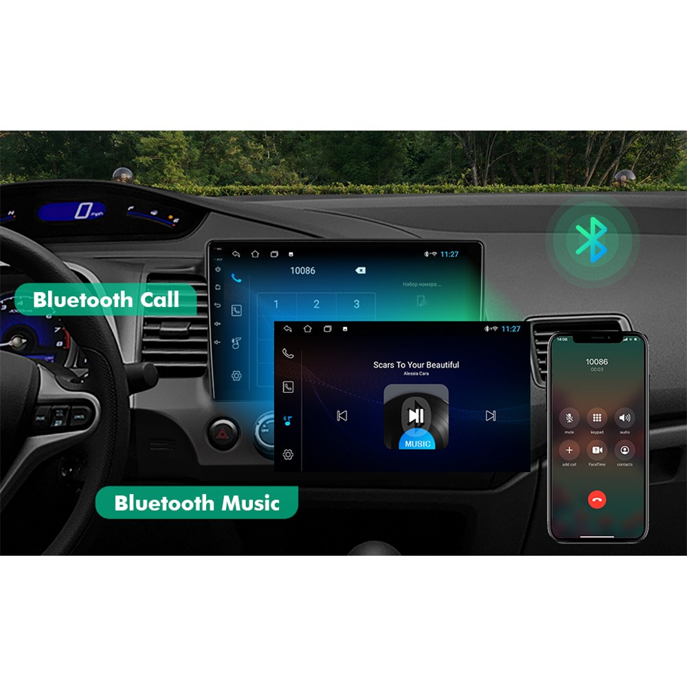 Car Stereo Wireless CarPlay Honda Civic 2006-2011 10.1” IPS Android 12