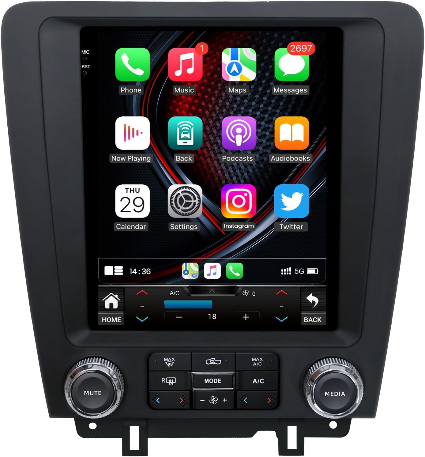 Apple Carplay For Ford Mustang 2010-2014 Android 13 Car Radio Stereo GPS 4G+64G